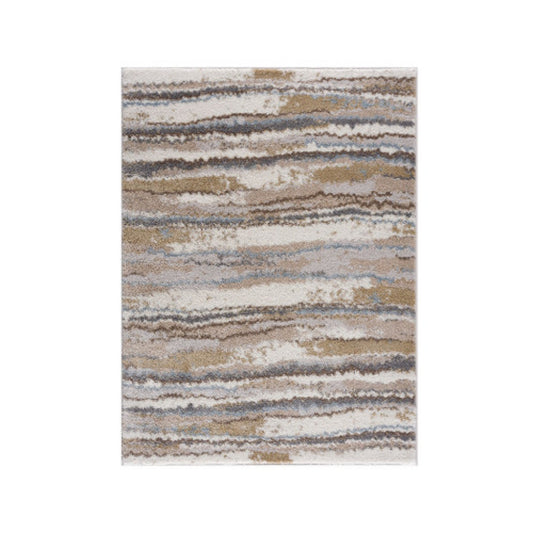 LunaLulinlk Watercolor Abstract Stripe Woven Area Rug
