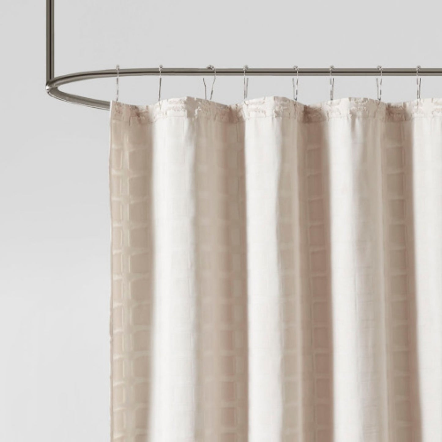 LunaLulinlk Woven Clipped Solid Shower Curtain