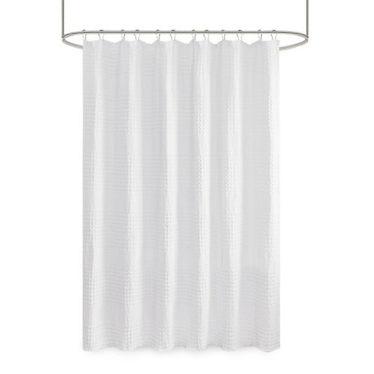 LunaLulinlk Super Waffle Textured Solid Shower Curtain