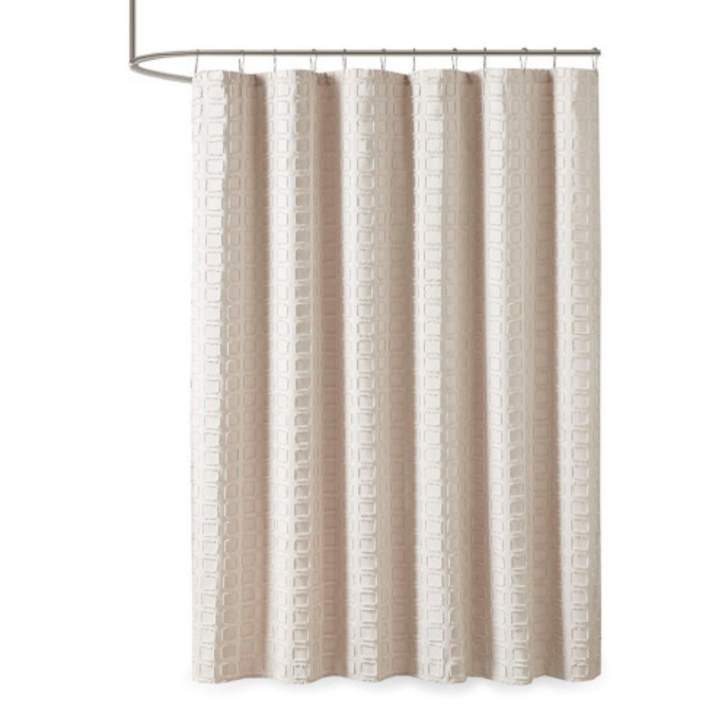 LunaLulinlk Woven Clipped Solid Shower Curtain