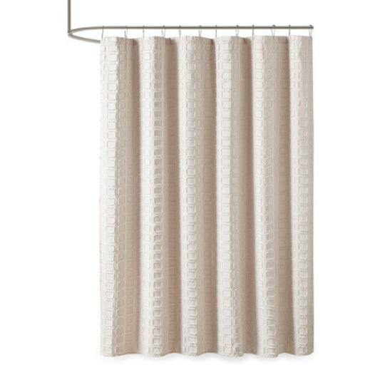LunaLulinlk Woven Clipped Solid Shower Curtain