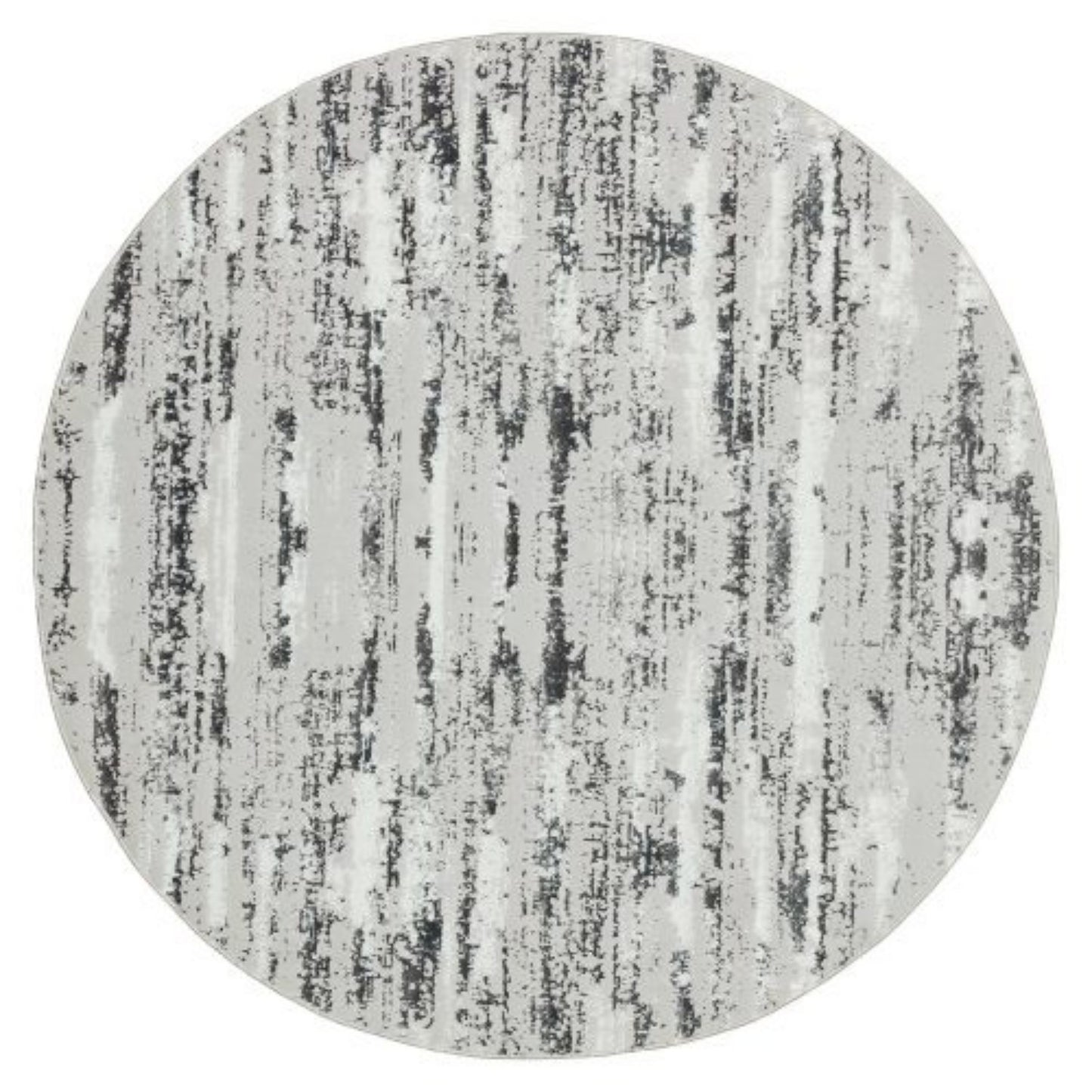 LunaLulinlk Washable Manhattan Silver Woven Round Area Rug