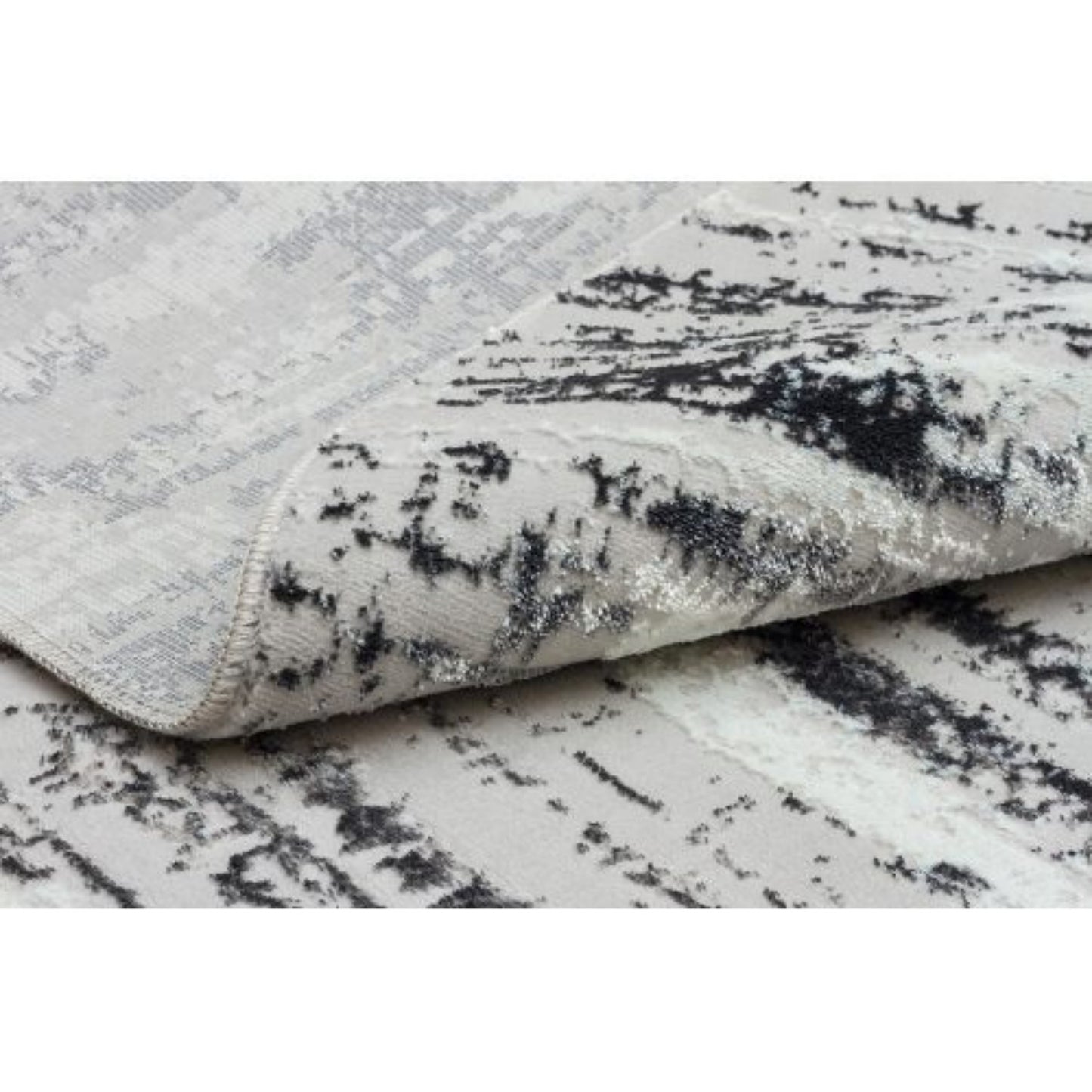 LunaLulinlk Washable Manhattan Silver Woven Round Area Rug