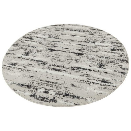 LunaLulinlk Washable Manhattan Silver Woven Round Area Rug