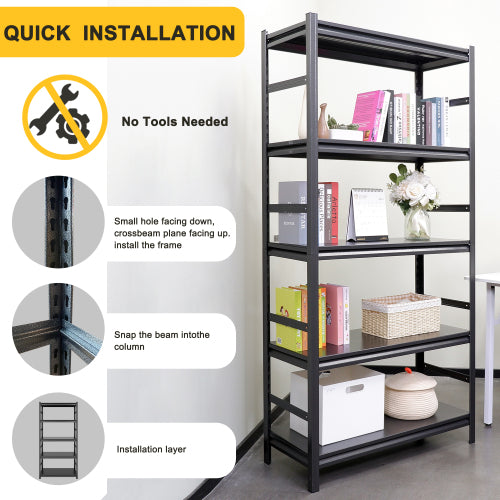 LunaLulinlk Storage Shelves 5 Tier Heavy Duty Metal Shelving Unit Adjustable Shelving Units and Storage Rack Kitchen Garage Shelf