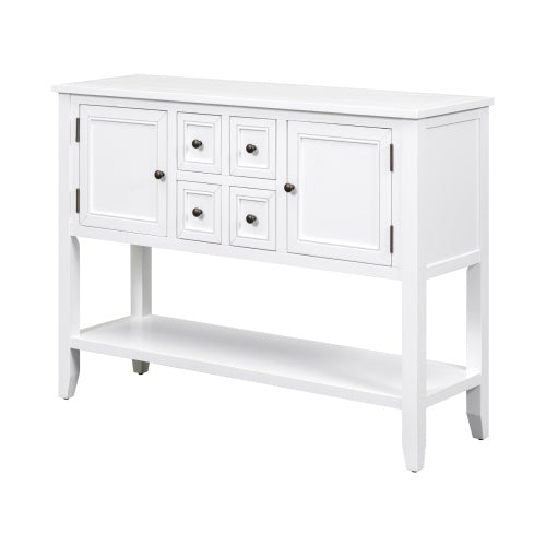 LunaLulinlk Storage Vintage Console Table with Four Small Drawers and Bottom Shelf for Living Rooms, Entrances and Kitchens
