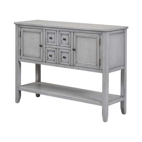 LunaLulinlk Storage Vintage Console Table with Four Small Drawers and Bottom Shelf for Living Rooms, Entrances and Kitchens