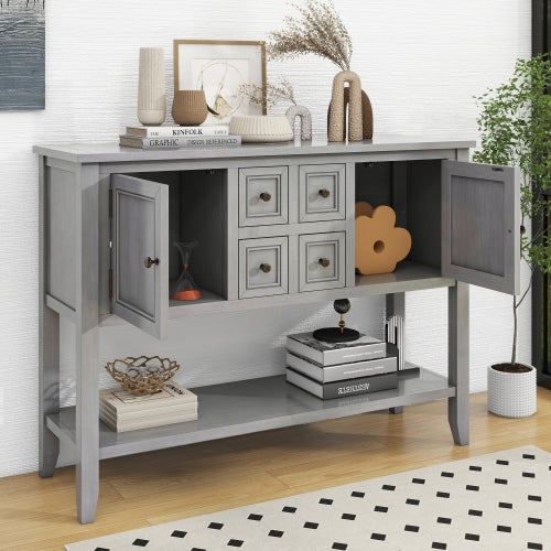 LunaLulinlk Storage Vintage Console Table with Four Small Drawers and Bottom Shelf for Living Rooms, Entrances and Kitchens