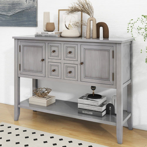 LunaLulinlk Storage Vintage Console Table with Four Small Drawers and Bottom Shelf for Living Rooms, Entrances and Kitchens