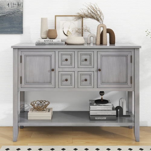 LunaLulinlk Storage Vintage Console Table with Four Small Drawers and Bottom Shelf for Living Rooms, Entrances and Kitchens