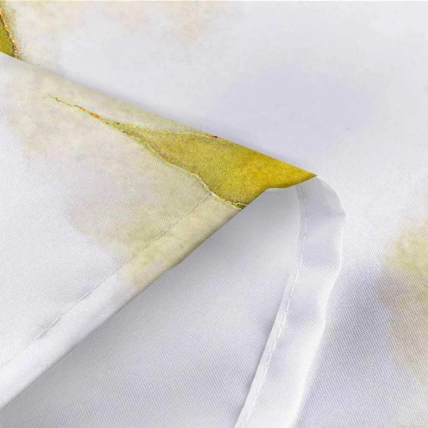 LunaLulinlk Yellow and Gold Marble Shower Curtain