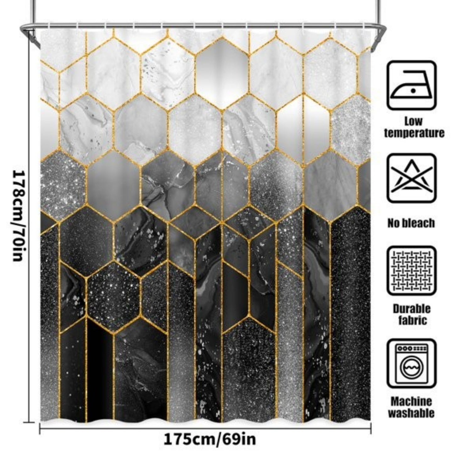 LunaLulinlk Shower Curtain with Hooks