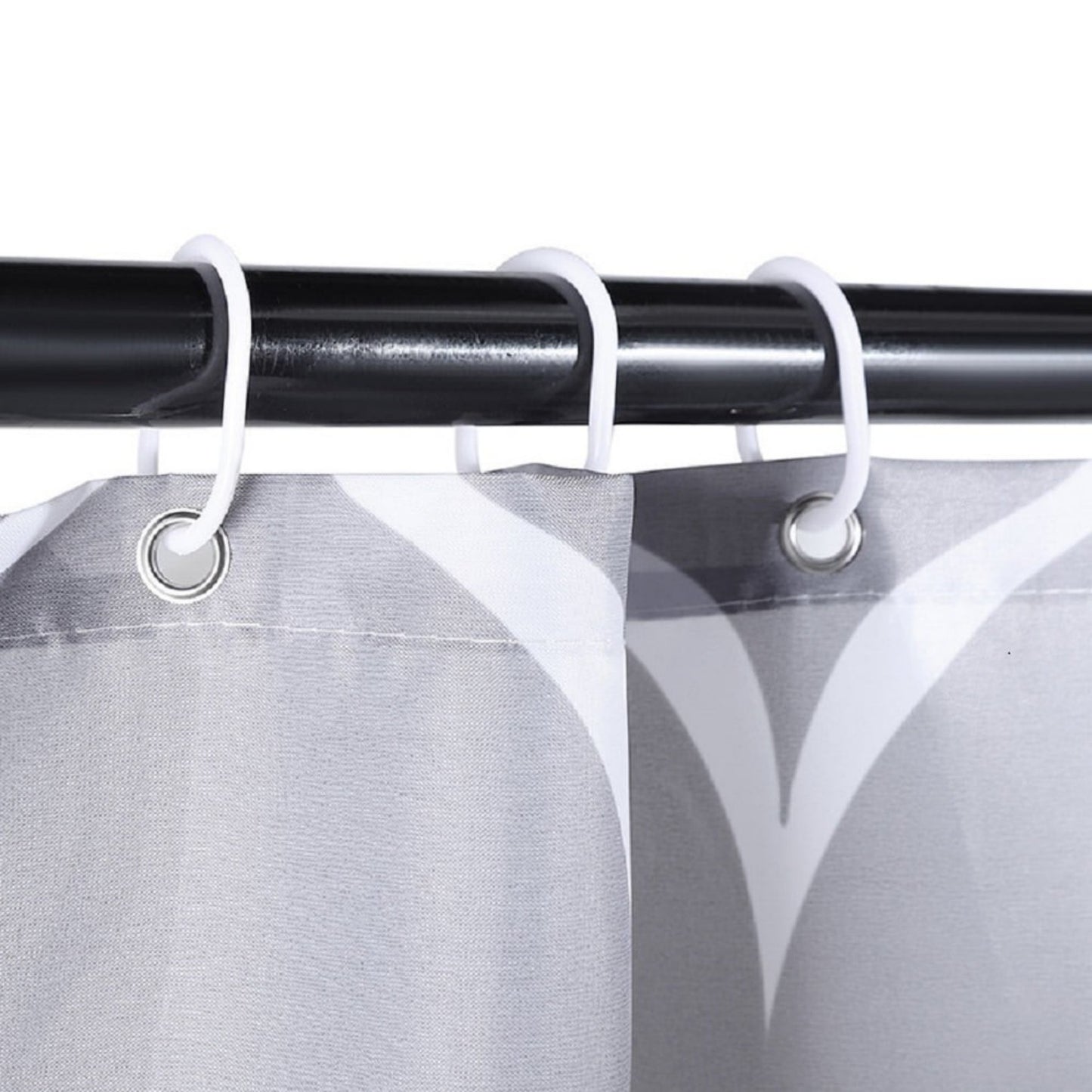 LunaLulinlk Wavy Print Shower Curtain with 12 Hooks