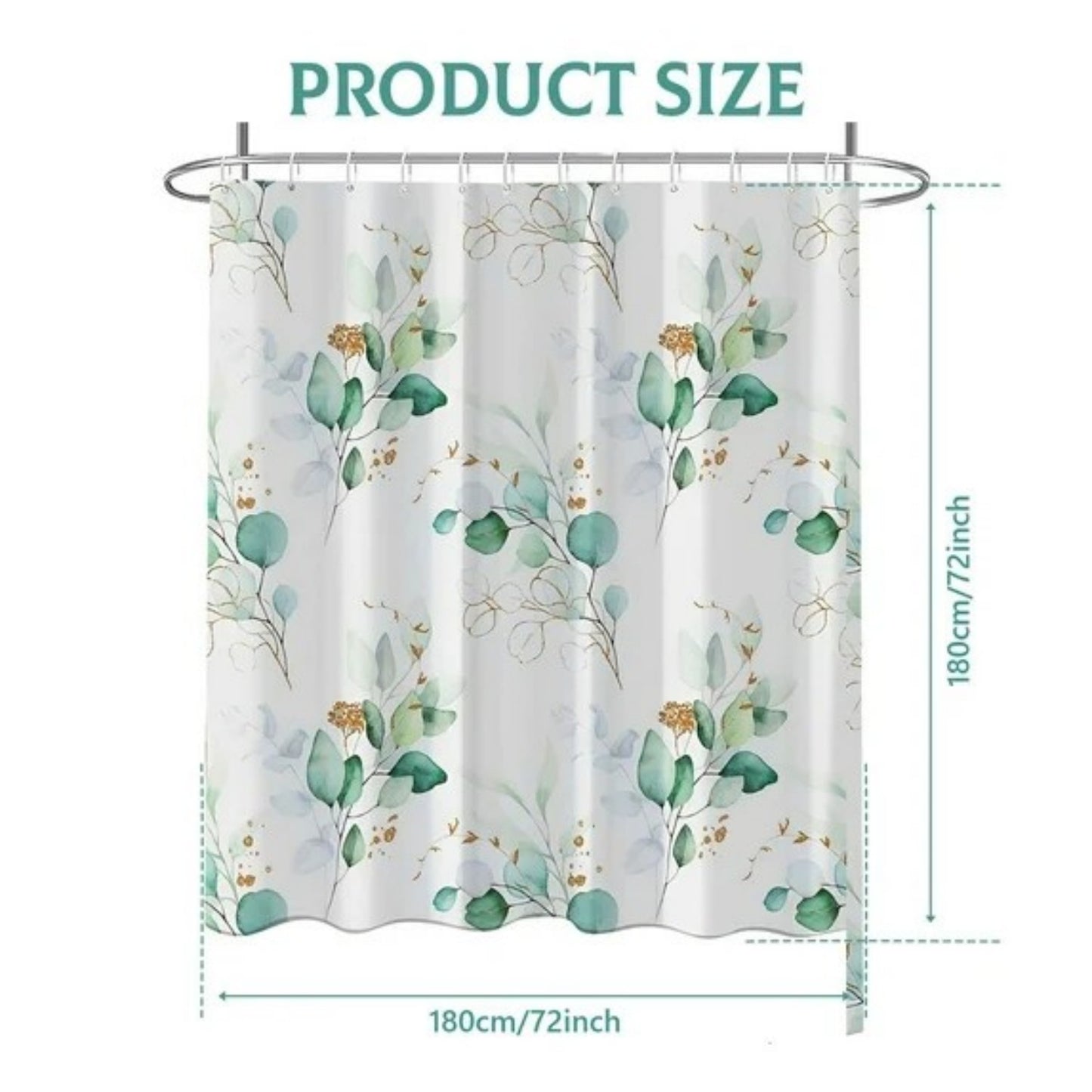 LunaLulinlk White Fabric Shower Curtain
