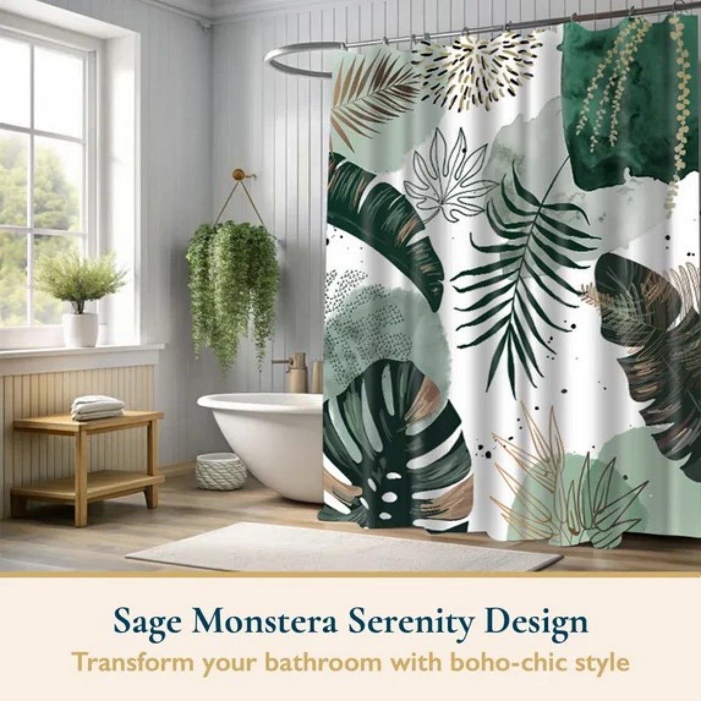 LunaLulinlk Shower Curtain with Hooks – Heavy-Duty Mold/Mildew-Resistant