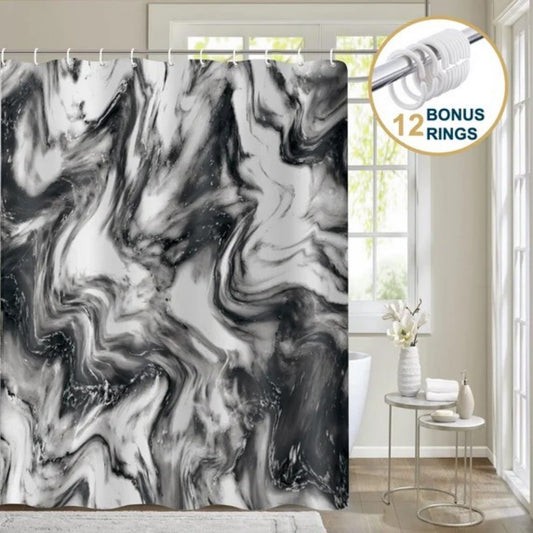 LunaLulinlk Shower Curtain with Hooks – Heavy-Duty Mold/Mildew-Resistant