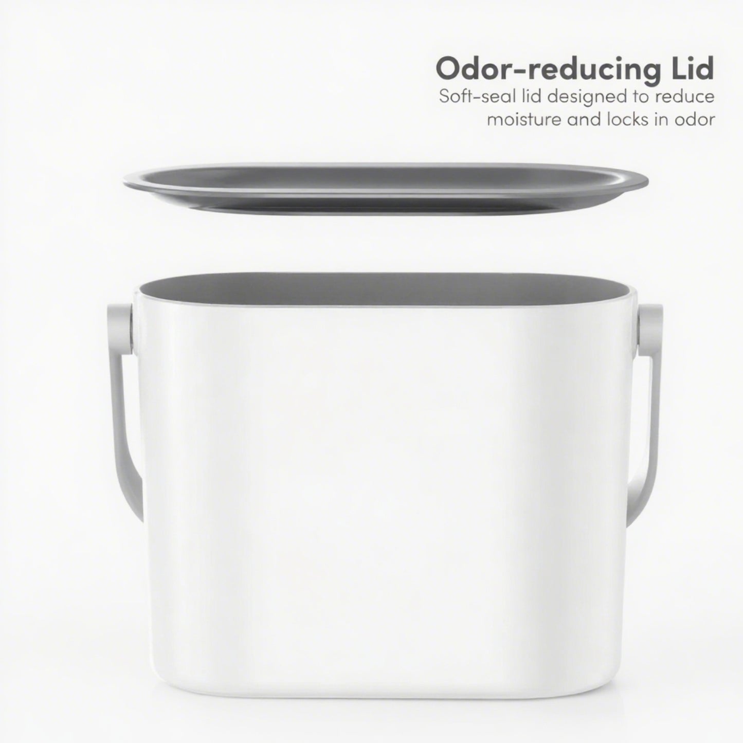 LunaLulinlk White 1 Gallon Multi-Purpose Plastic Countertop Kitchen Trash Can
