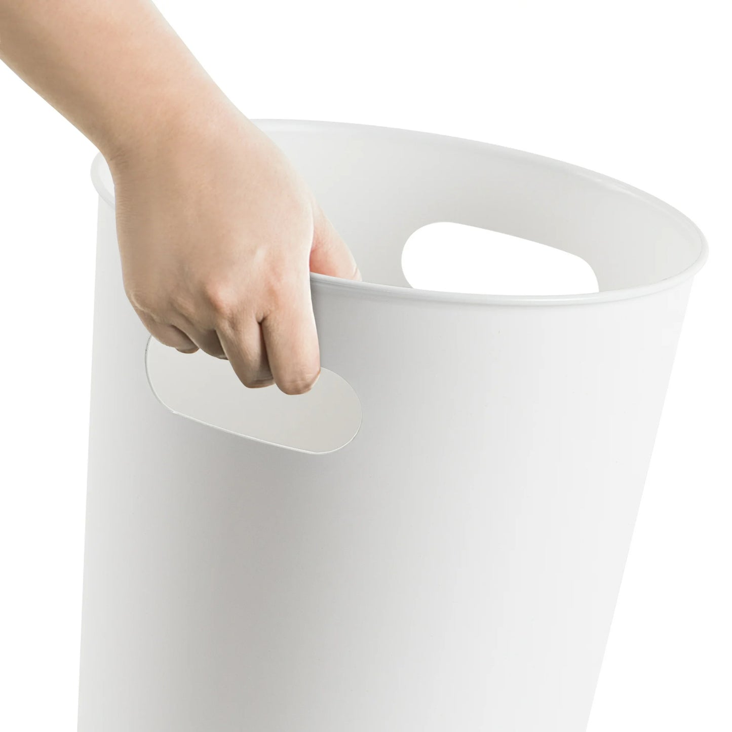 LunaLulinlk White Basic Plastic 2.64 Gallon Wastepaper Basket for Bathroom, Bedroom or Office