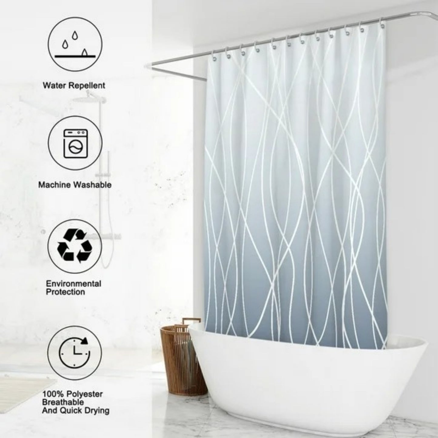 LunaLulinlk Stripe Shower Curtain