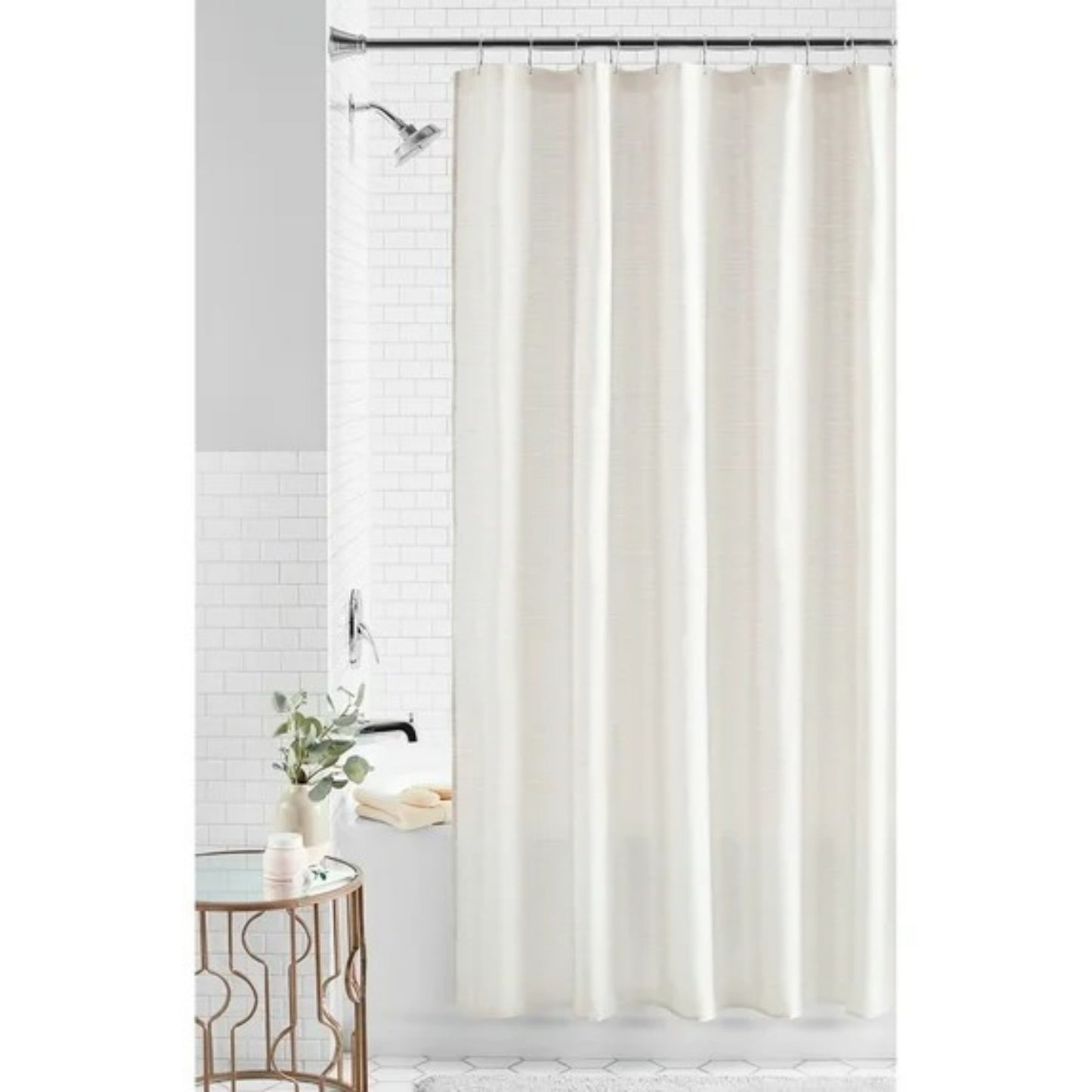 LunaLulinlk Texture Polyester Fabric Shower Curtain