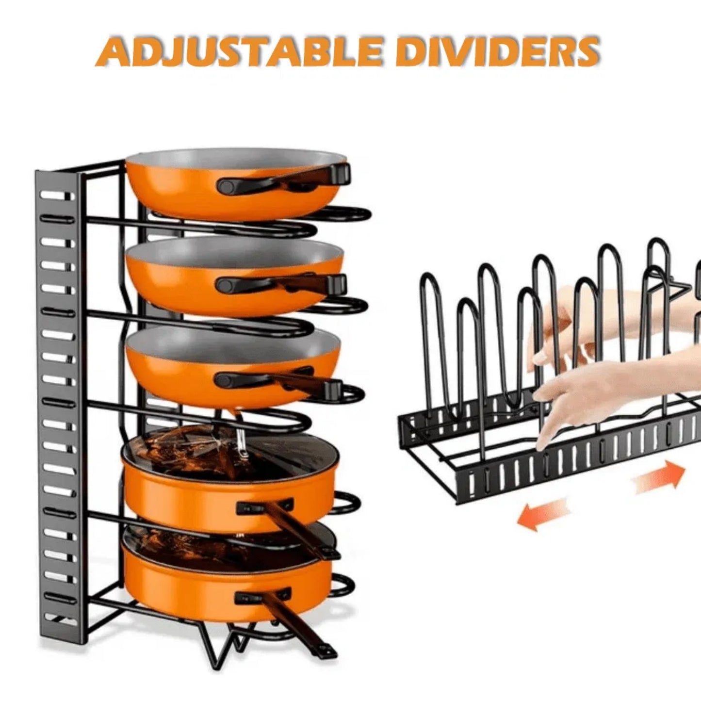 LunaLulinlk Upgraded 8-Tier Pot and Dish Organizer for Kitchen Cabinets