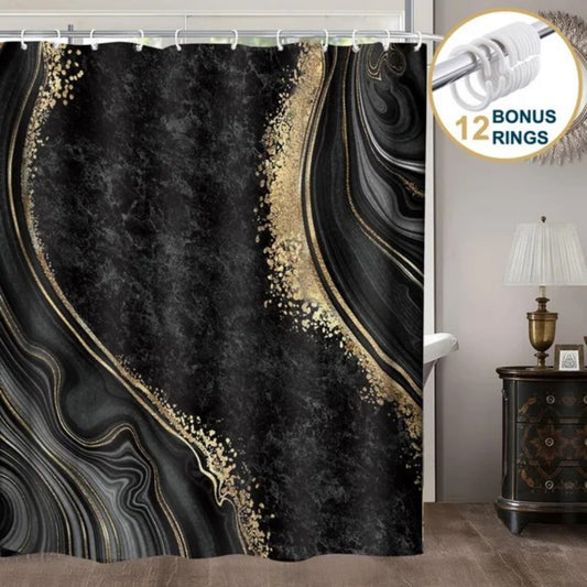 LunaLulinlk Shower Curtain with Hooks – Heavy-Duty Mold/Mildew-Resistant