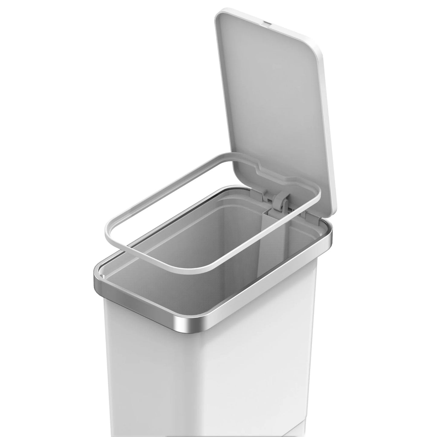 LunaLulinlk White (2-pack) 2.5-gallon plastic step-style trash can for bedroom, bathroom and office