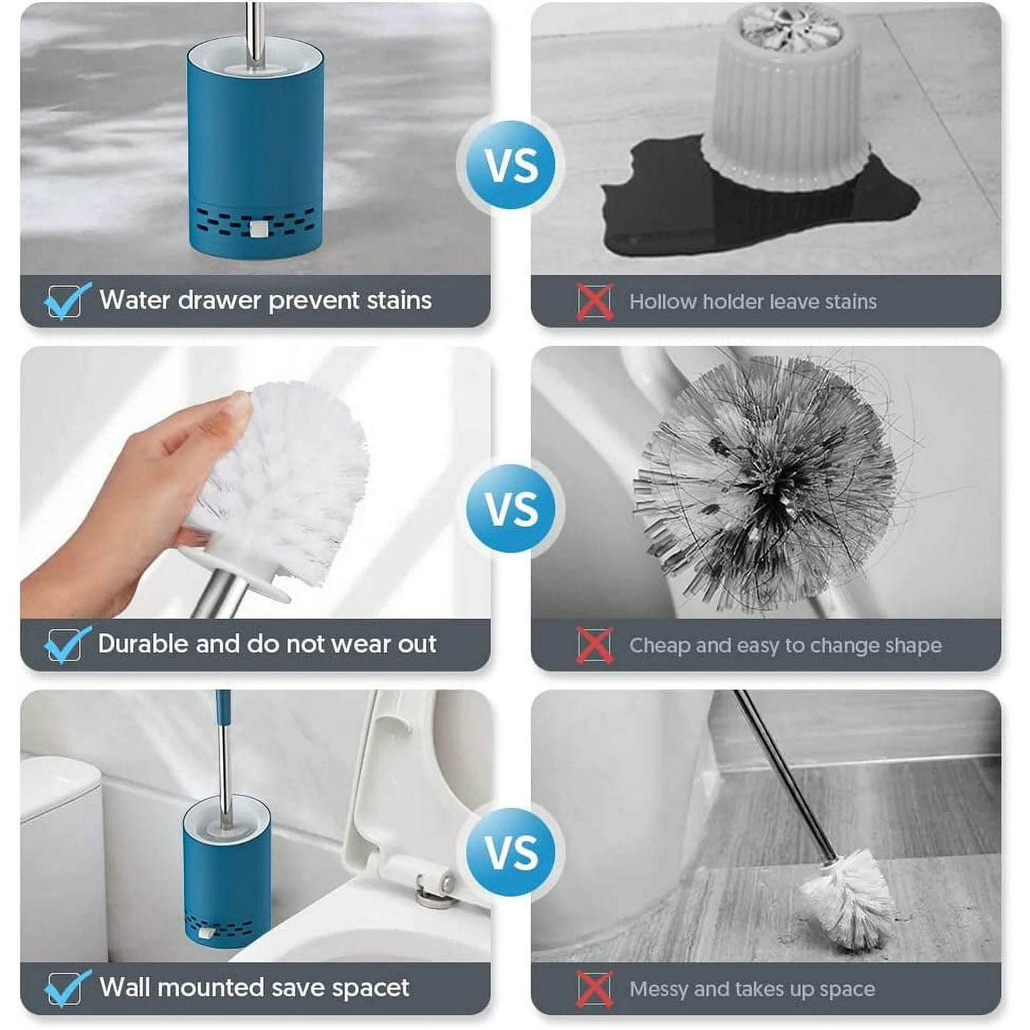 LunaLulinlk Toilet brush and holder set Toilet brush and toilet brush holder with holder