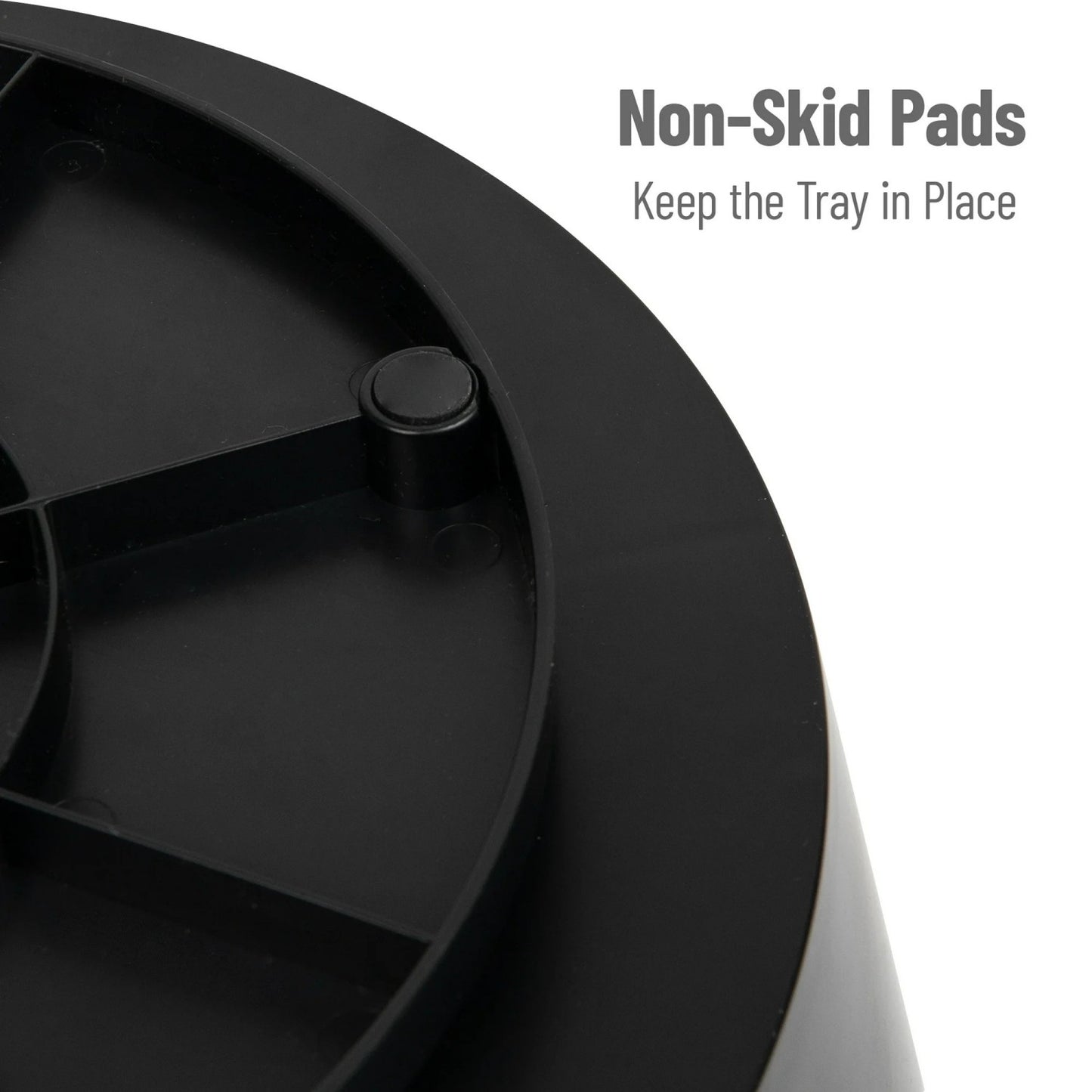 LunaLulinlk Snack Carousel, Countertop Organizer, Snack Tray, 12"L x 12"W x 4"H, Black
