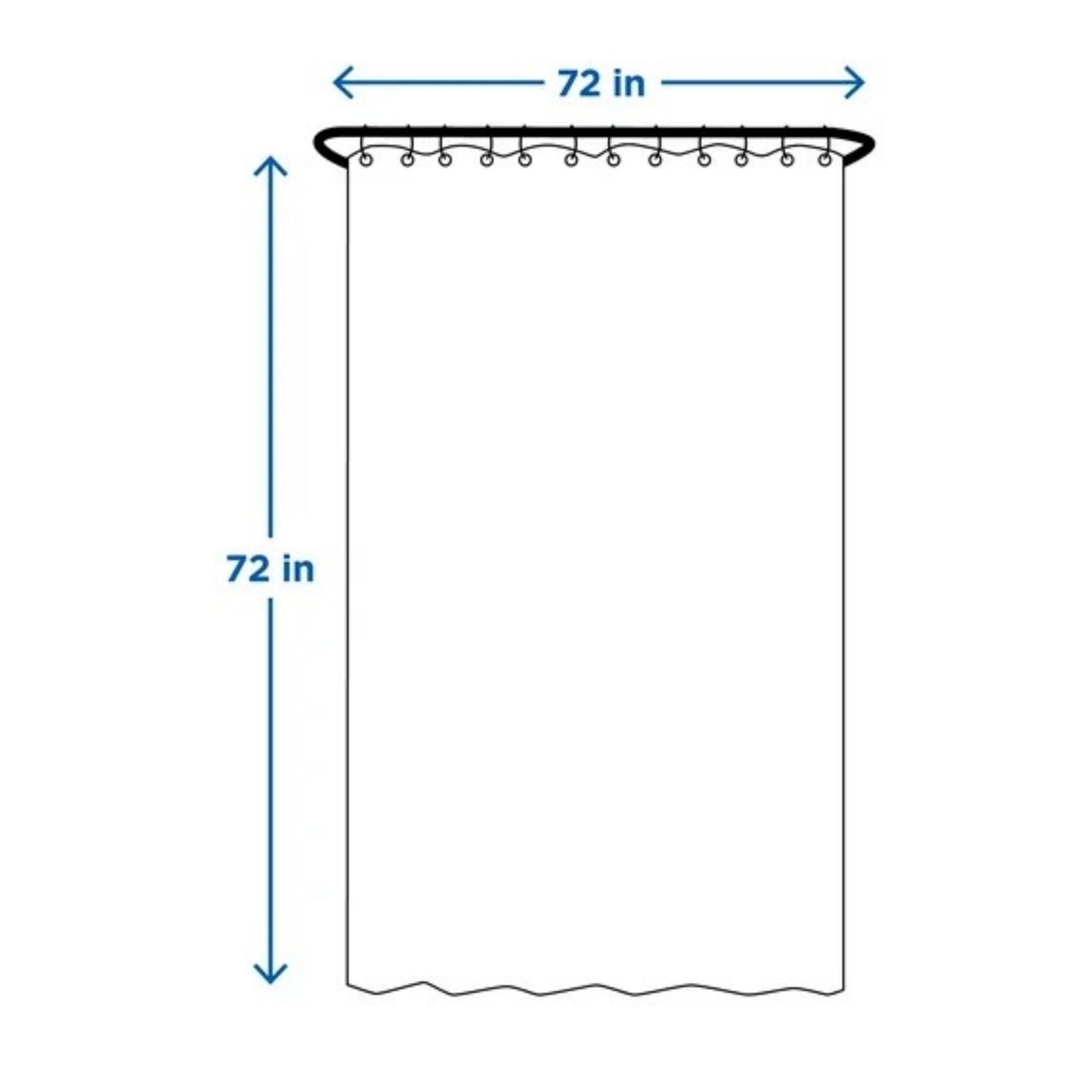 LunaLulinlk White Fabric Shower Curtain, 72" x 72"
