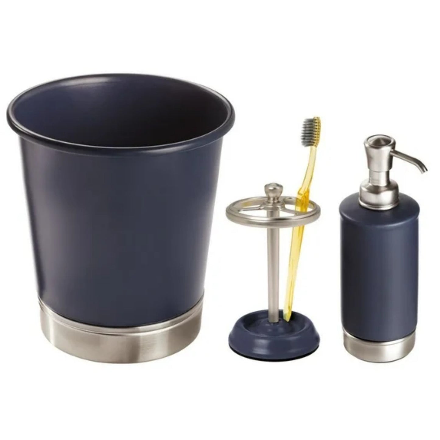 LunaLulinlk Steel Bathroom and Home Waste Can, Navy Blue