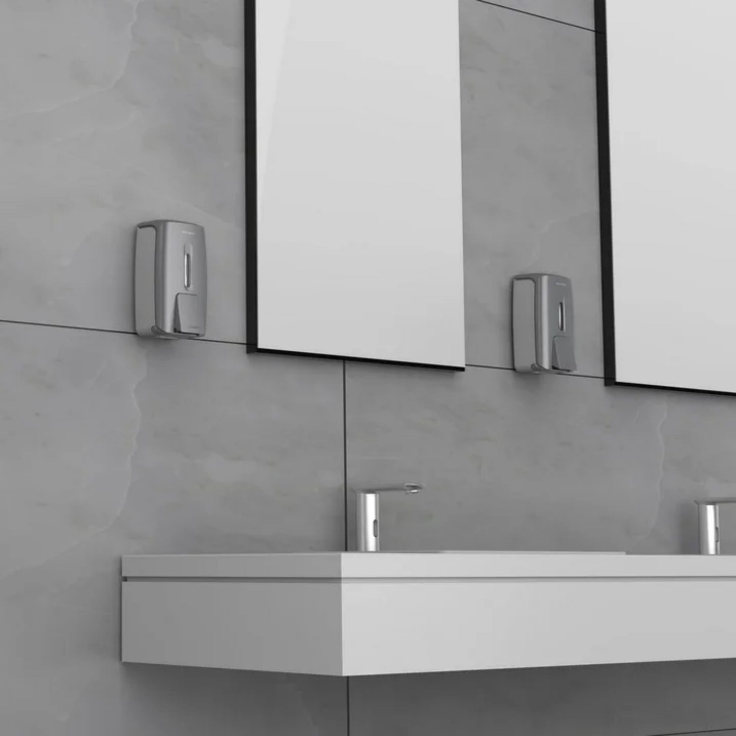 LunaLulinlk Soap Dispenser 28oz/800ml Wall-Mounted No-Drip Gel/Liquid ABS,Silver