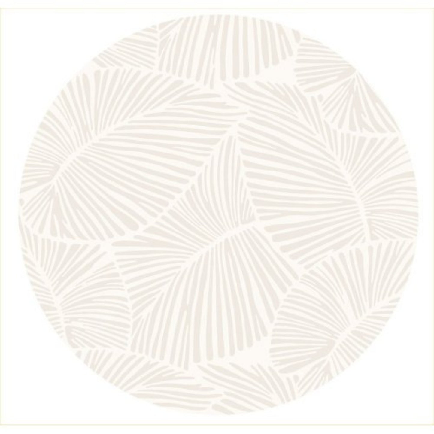 LunaLulinlk White CURVE Line Leaf design41" x - 41" Round Rug