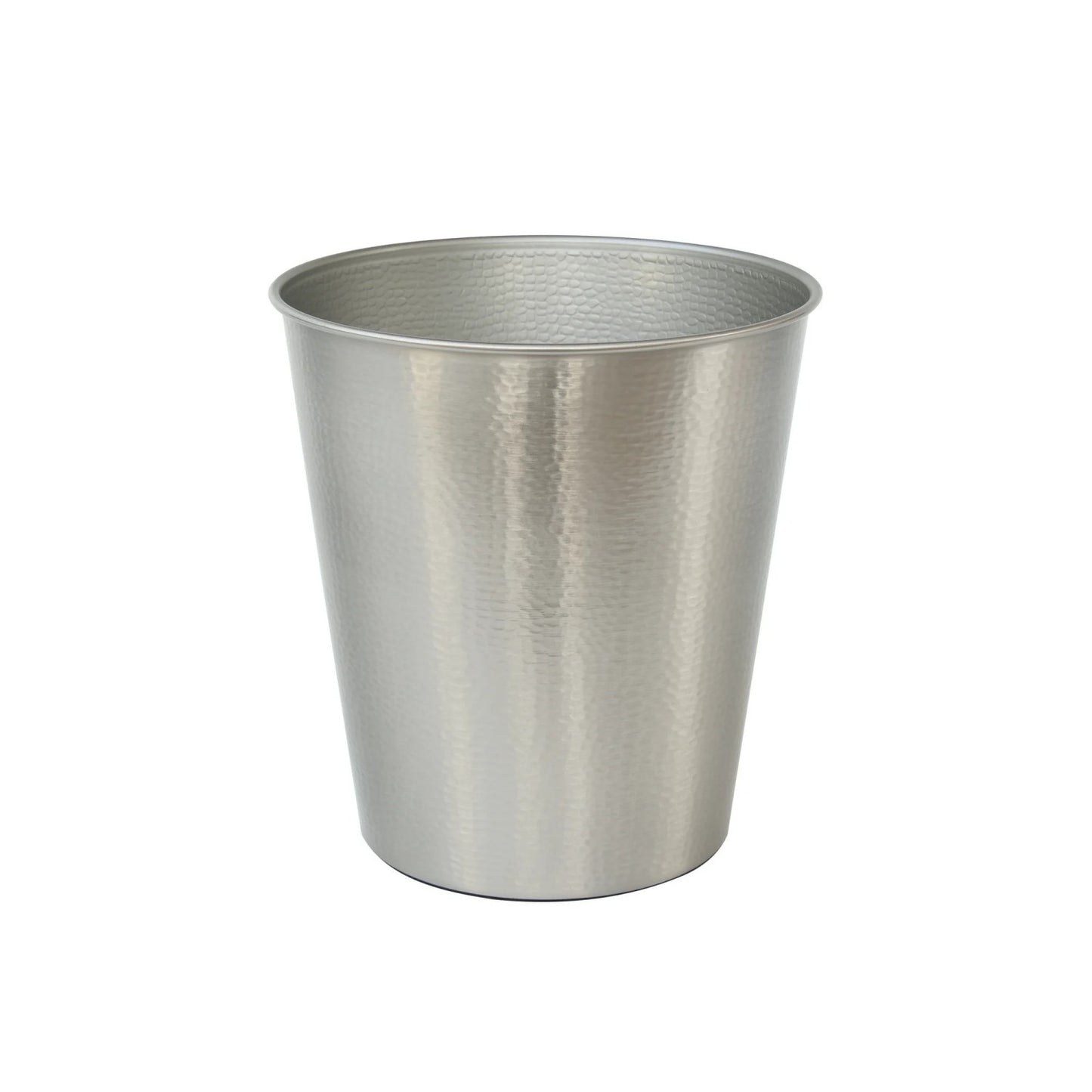 LunaLulinlk Wastebasket, Silver Hammered Finish