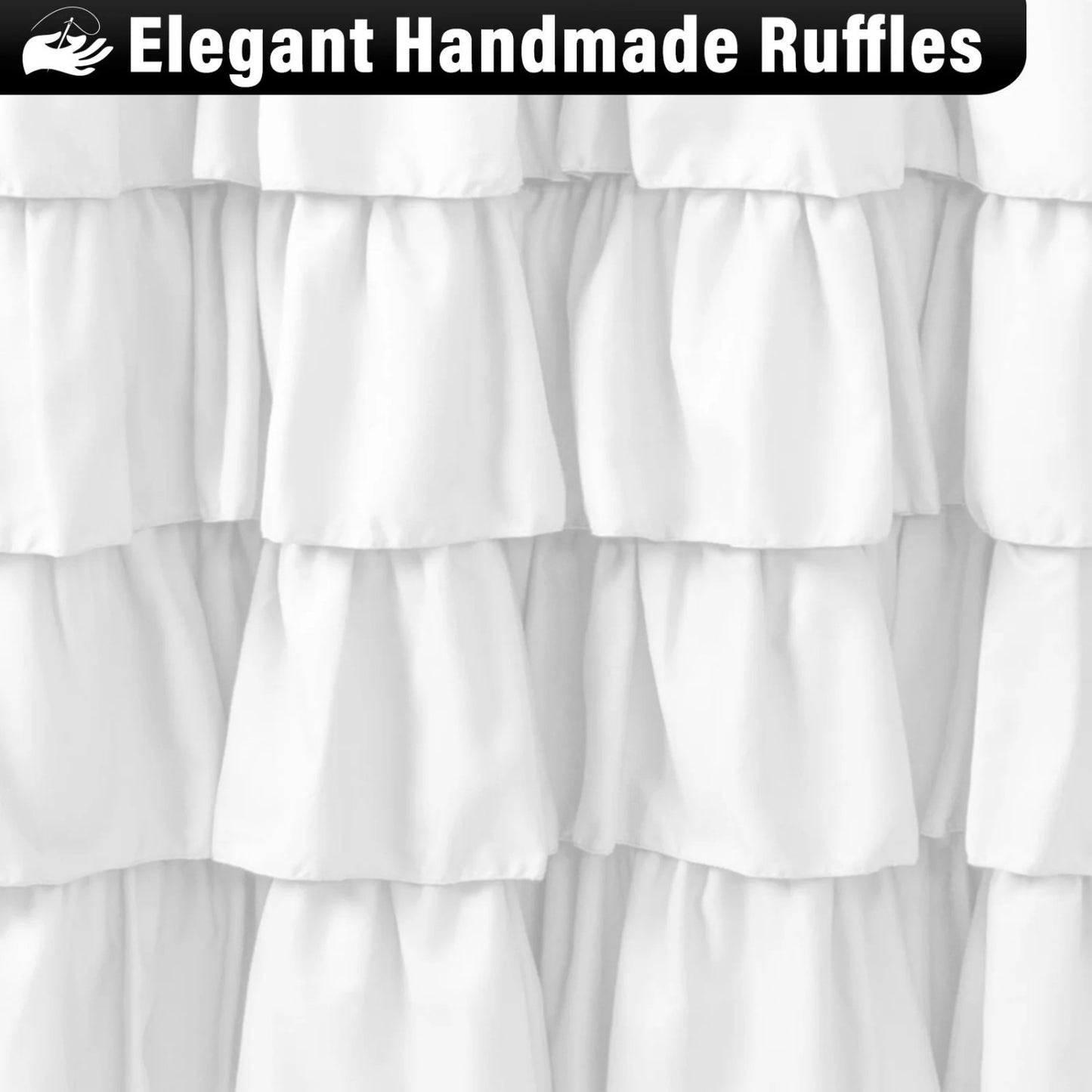 LunaLulinlk White Farmhouse Shower Curtains Cute Ruffle Shower Curtain
