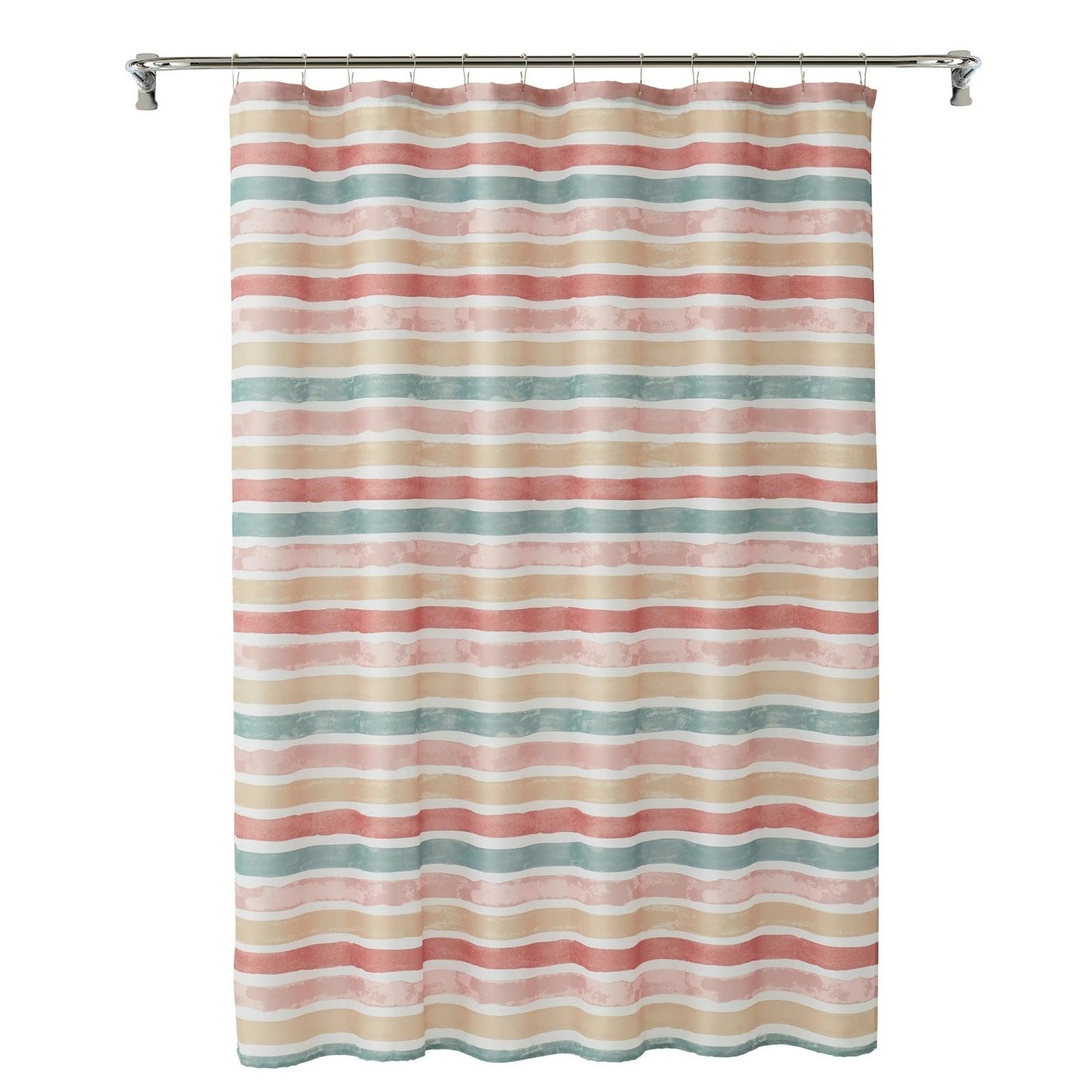 LunaLulinlk Watercolor Multicolor Stripe Polyester Shower Curtain, 72" x 72"