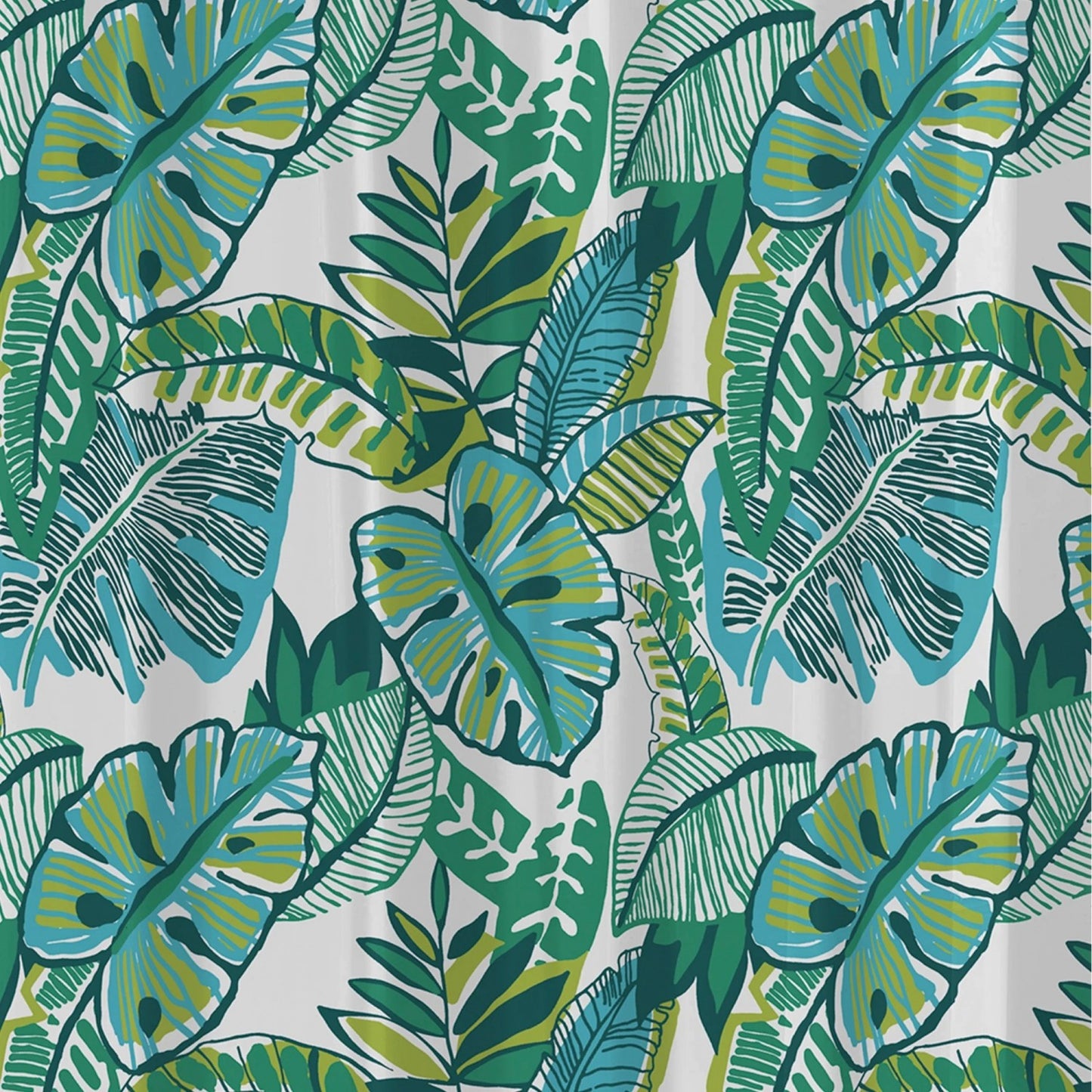 LunaLulinlk Waterproof Watercolor Jungle 30% Recycled PEVA Shower Curtain