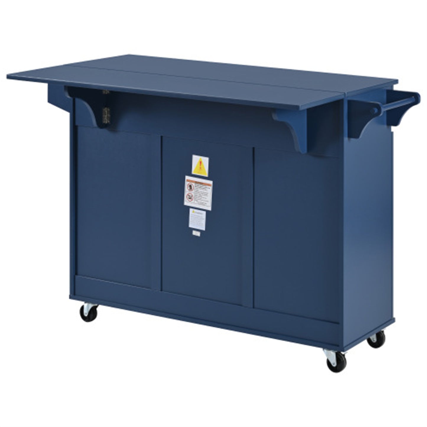 "LunaLulinlk 53.2'' Kitchen Island with Drop Leaf, Kitchen Storage Cart with Spice Rack, Towel Rack and 2 Drawers, Navy Blue  "