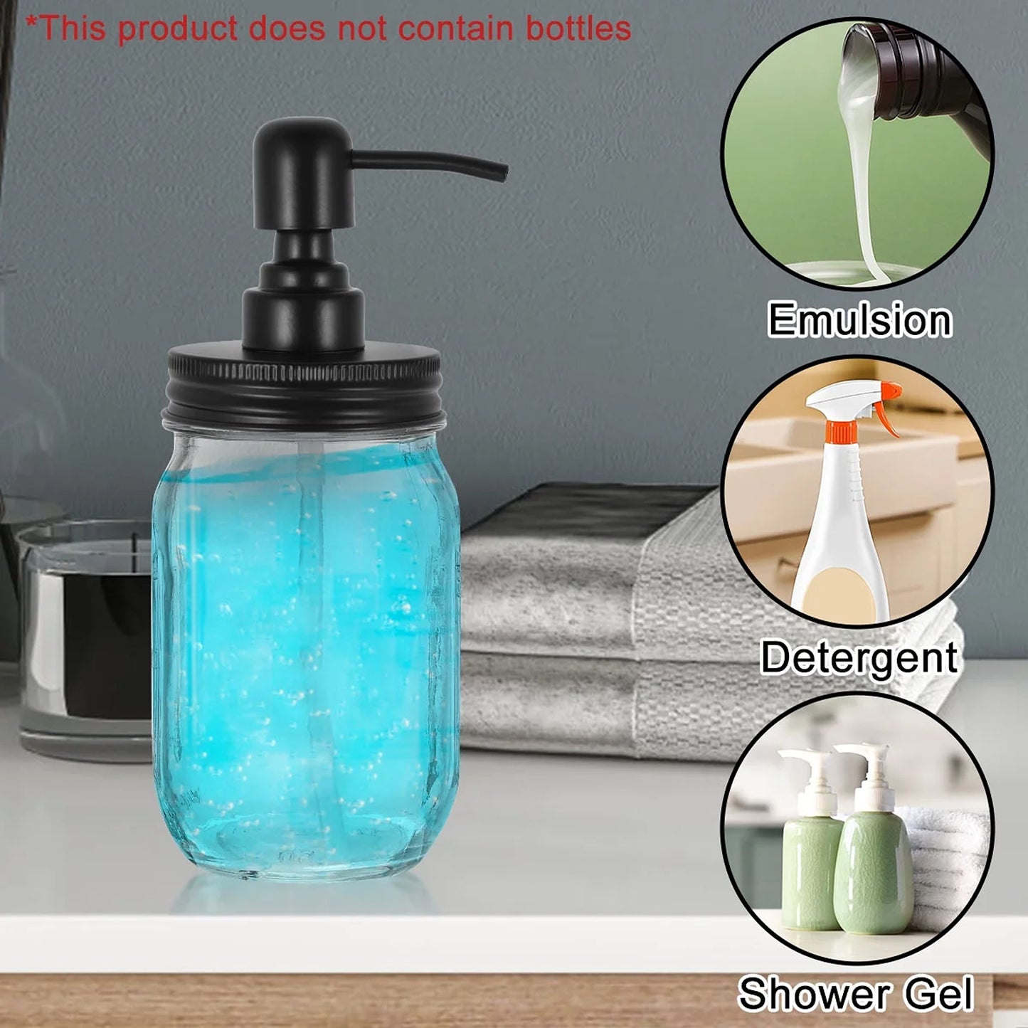 LunaLulinlk Soap Dispenser Cover with Pump Lotion Dispenser Cover Leak-proof and Rust-proof Hand Soap Pump Cover 4 Pack