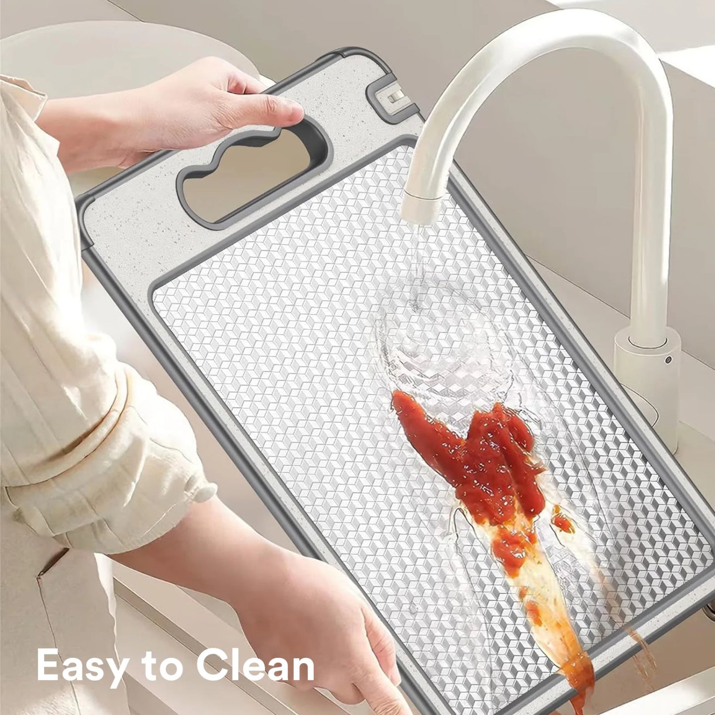 LunaLulinlk Titanium cutting board, wheat straw and stainless steel, double sided