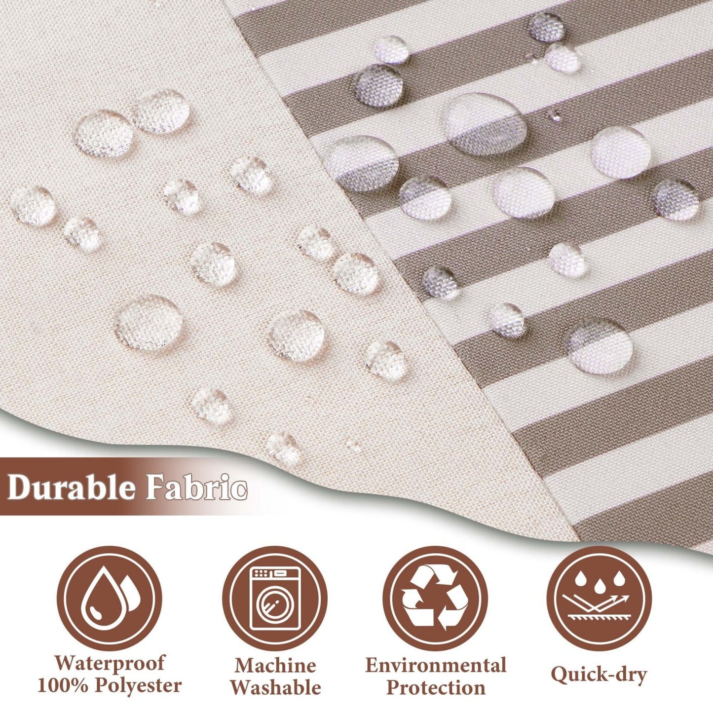 LunaLulinlk Shower Curtain, Farmhouse Button Waterproof Fabric Bathroom Curtain