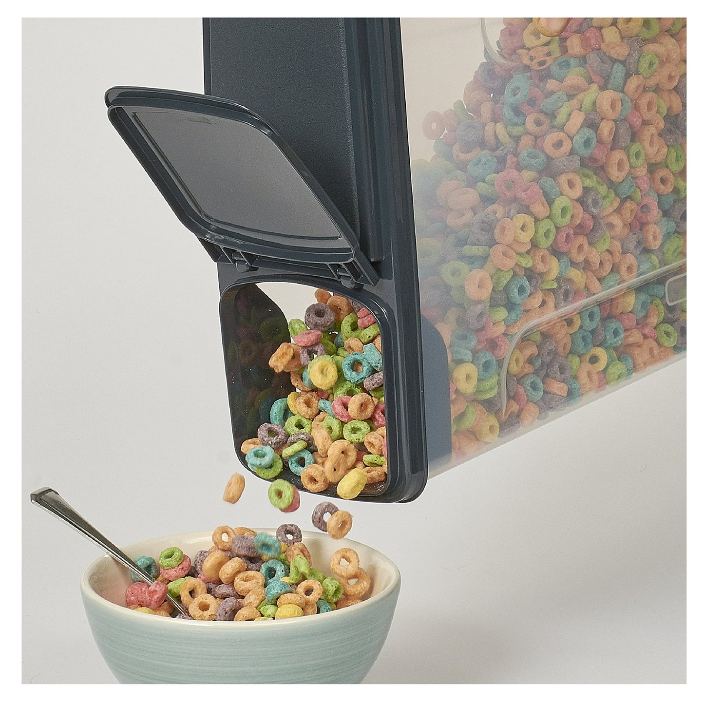 LunaLulinlk Two-Pack Cereal Boxes, Plastic, 24 Cups - Dark Gray