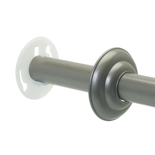 LunaLulinlk Wall-Mounted Metal Adjustable Shower Curtain Rod, 41" - 72", Need to Drill, Nickel