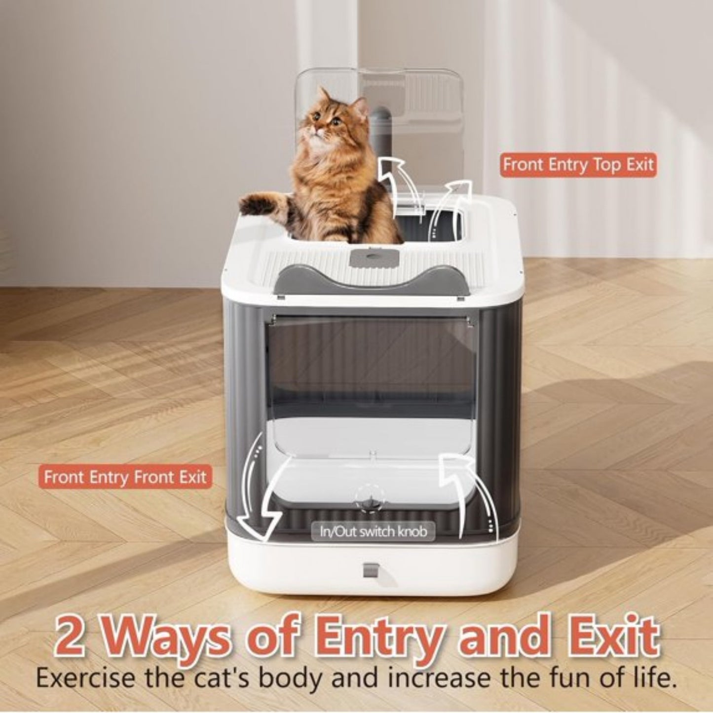 LunaLulinlk Upgraded fully enclosed cat litter box with lid