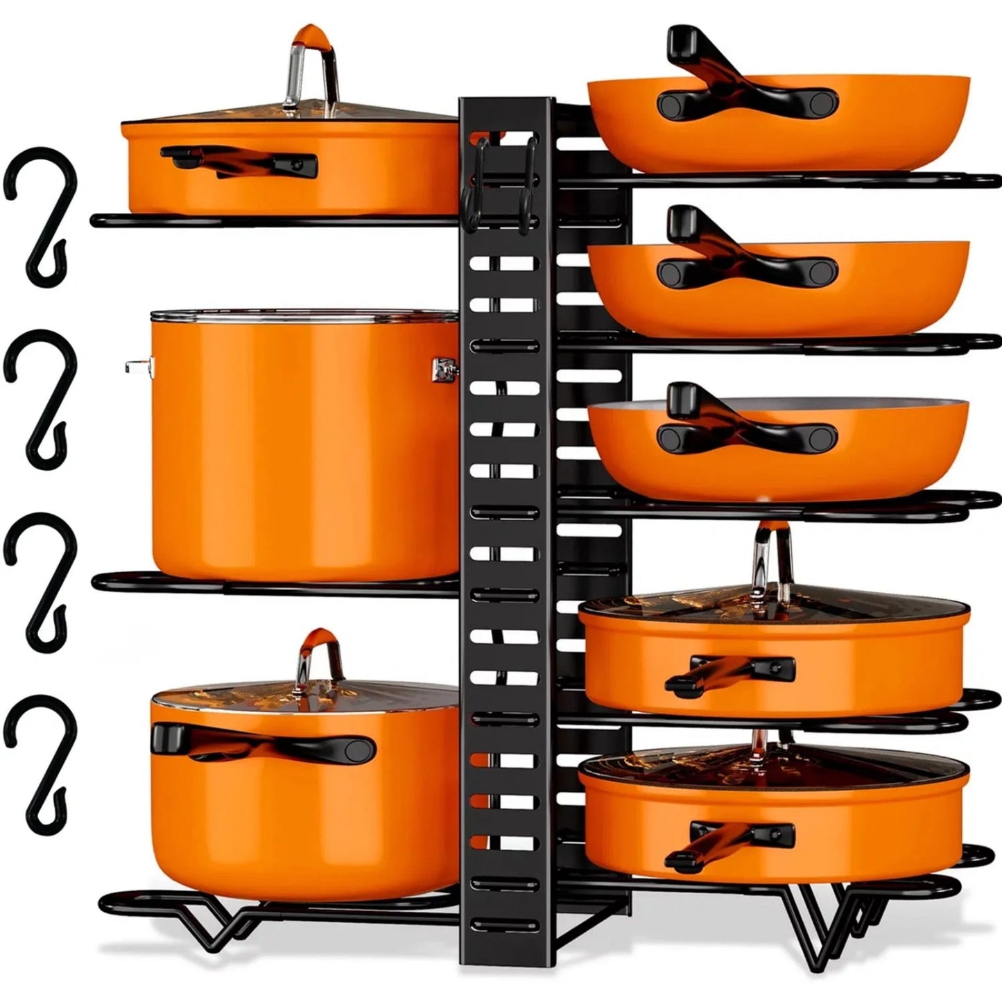 LunaLulinlk Upgraded 8-Tier Pot and Dish Organizer for Kitchen Cabinets