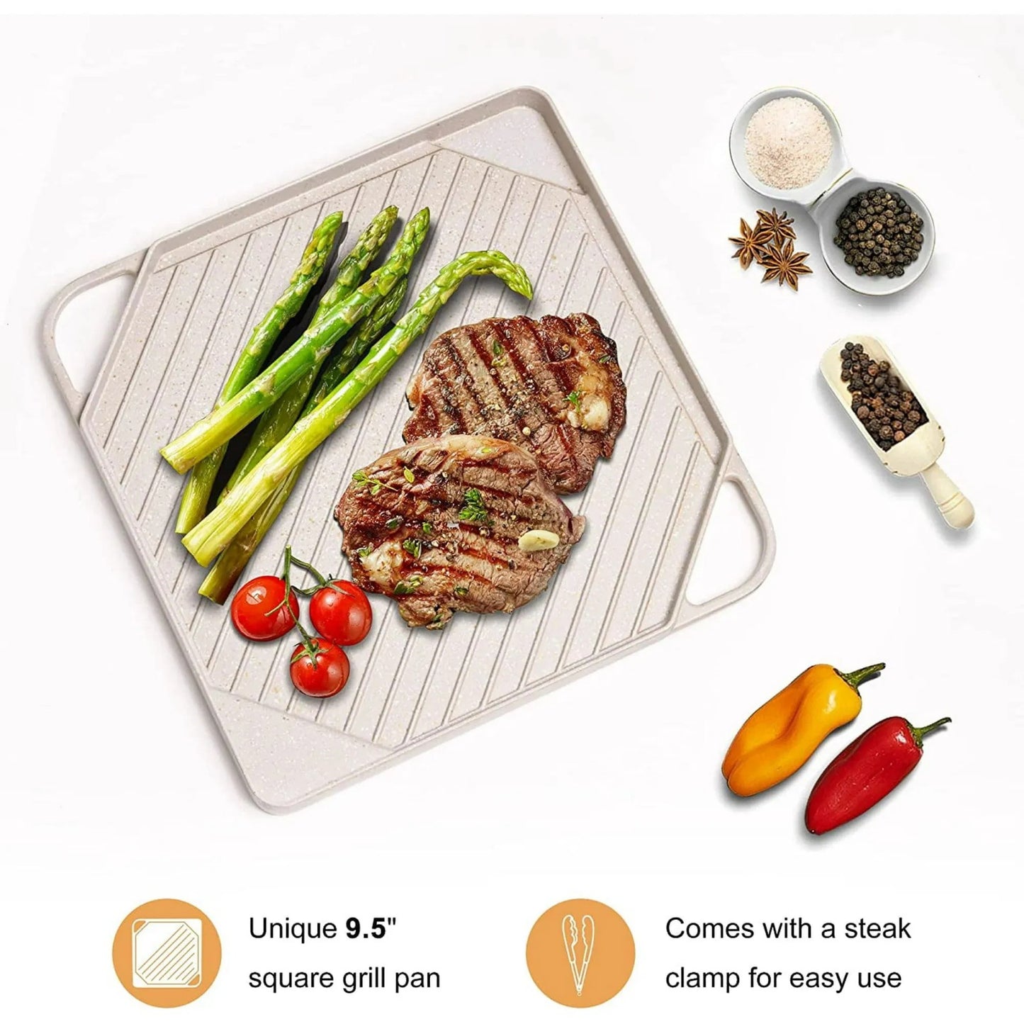 LunaLulink 11 Pieces Pots and Pans Granite Stone Cookware Set Non Stick Pot Set, Nonstick Cooking Pots