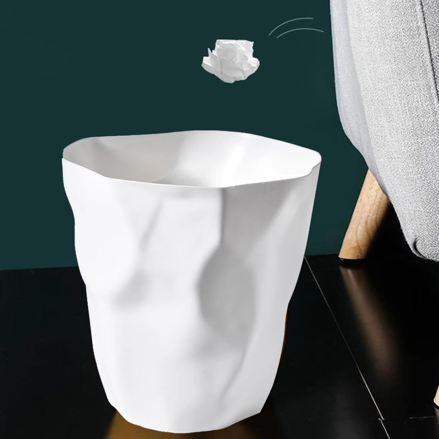 LunaLulinlk White 2.64 Gallon Bathroom Trash Can, Small Trash Can for Kitchen, Bathroom, Office, Bedroom, Living Room Trash Can