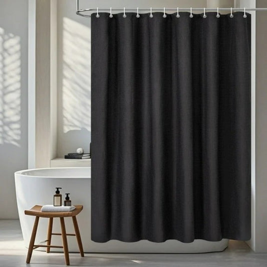 LunaLulinlk Waffle Shower Curtains with 12 Hooks