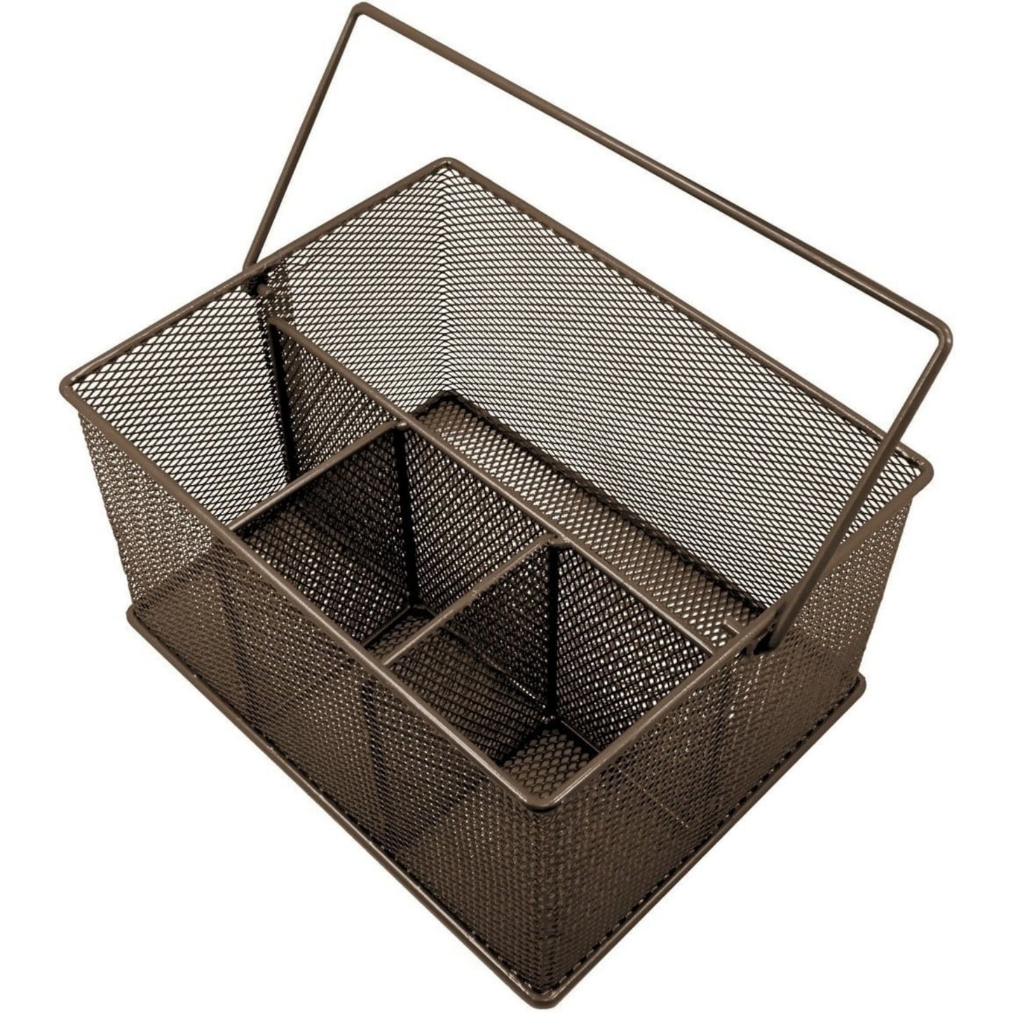 LunaLulinlk Steel Mesh Storage Organizer Caddy for Silverware, Napkins, Condiments, and more - (Brown)