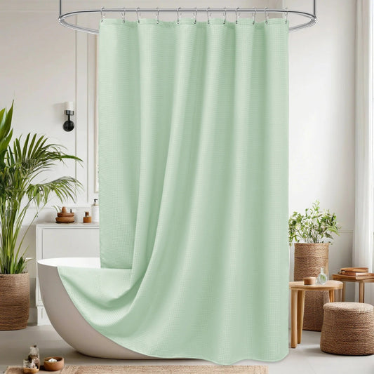 LunaLulinlk Thick Waffle Weave Shower Curtain, Mint Green